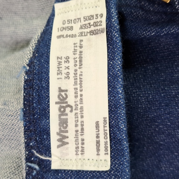 Wrangler Cowboy Cut 13MWZ Slim Fit Blue Jeans Size 36 x 28.5 - Picture 14 of 15